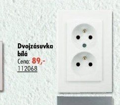 Dvojzásuvka bílá