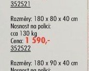 Regál kovový Drumy 180 x 80 x 40 cm