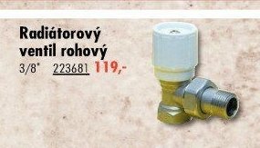 Radiátorový ventil rohový