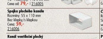 Spojka plochého kanálu