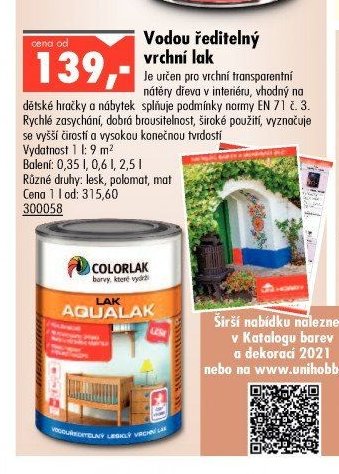 Vodou ředitelný vrchní lak