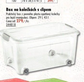 Box na kolečkách s clipem