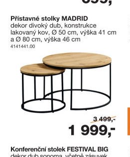 Přístavné stolky MADRID