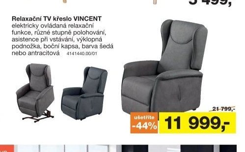 Relaxační TV křeslo VINCENT