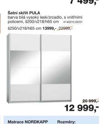 Šatní skříň PULA