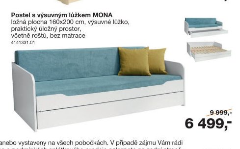 Postel s výsuvným lůžkem MONA