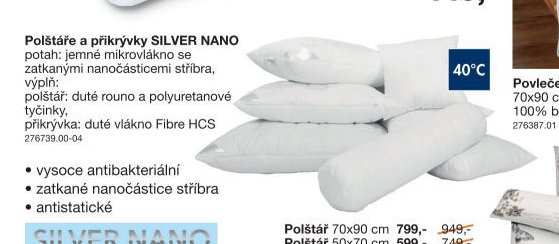 Polštáře a přikrývky SILVER NANO