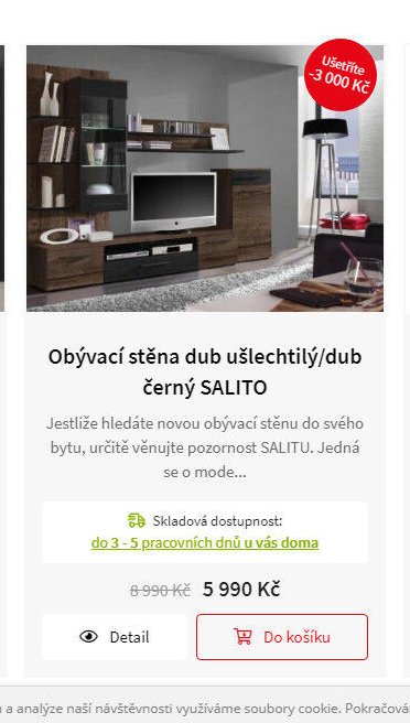 Obývací stěna dub ušlechtilý/dub černý SALITO