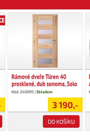Rámové dveře Türen 40 prosklené, dub sonoma, Solo
