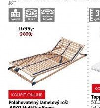 Polohovatelný lamelový rošt ASKO Multiflex Super