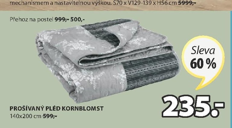 PROŠÍVANÝ PLÉD KORNBLOMST