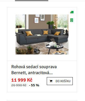 Rohová sedací souprava Bernett, antracitová
