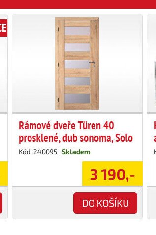 Rámové dveře Türen 40 prosklené, dub sonoma, Solo