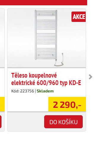 Těleso koupelové elektrické 600/960 typ KD-E