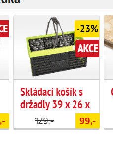 Skládací košík s držadly 39 x 26 x