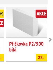 Příčkovka P2/500 bílá