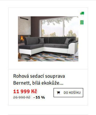 Rohová sedací souprava Bernett, bílá ekokůže