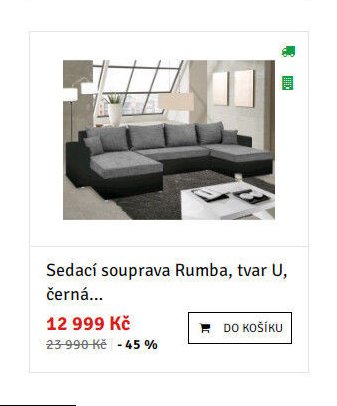 Sedací souprava Rumba, tvar U, černá