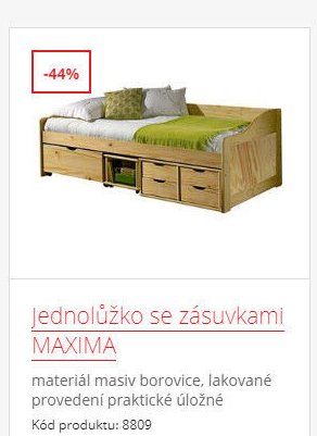 Jednolůžko se zásuvkami MAXIMA