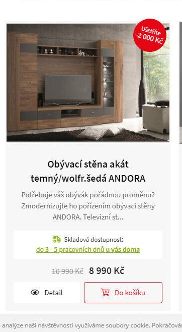 Obývací stěna akát temný/wolfr.šedá ANDORA