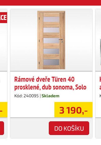 Rámové dveře Türen 40 prosklené, dub sonoma, Solo