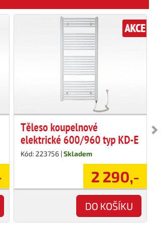 Těleso koupelnové elektrické 600/960 typ KD-E