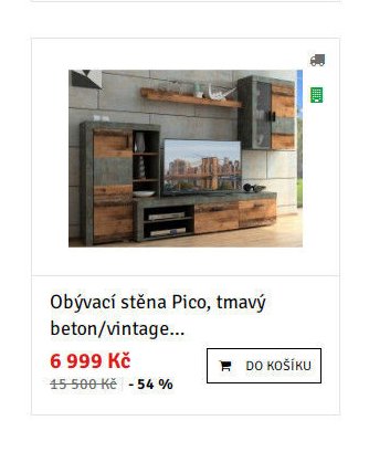 Obývacací stěna Pico, tmavý beton/vintage...