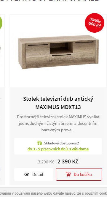 Stolek televizní dub antický MAXIMUS MDXT13