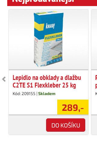 Lepidlo na obklady a dlažbu C2TE S1 Flexkleber 25 kg