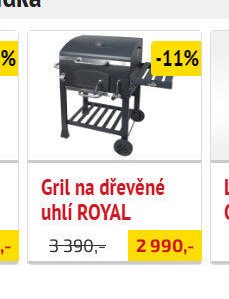 Gril na dřevěné uhlí ROYAL