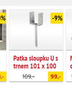 Patka sloupku U s trnem 101 x 100