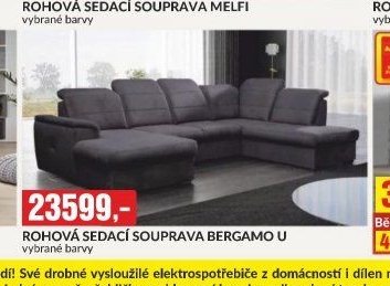 ROHOVÁ SEDACÍ SOUPRAVA BERGAMO U