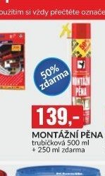 MONTÁŽNÍ PĚNA trubičková 500 ml + 250 ml zdarma