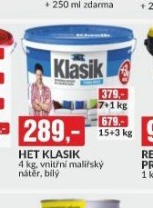 HET KLASIK 4 kg, vnitřní malířský nátěr, bílý