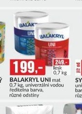 BALAKRYL UNI mat 0,7 kg, univerzální vodou ředitelná barva, různé odstíny