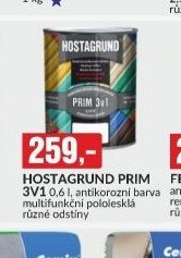 HOSTAGRUND PRIM 3V1 0,6 l, antikorozní barva multifunkční pololesklá různé odstíny