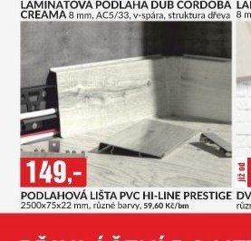 PODLAHOVÁ LIŠTA PVC HI-LINE PRESTIGE