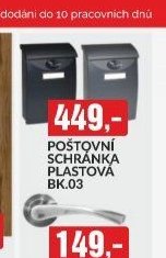 POŠTOVNÍ SCHRÁNKA PLASTOVÁ BK.03