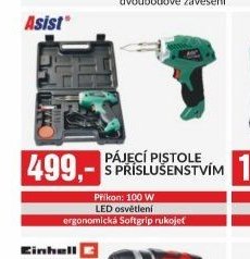 PÁJECÍ PISTOLE S PŘÍSLUŠENSTVÍM ASIST Příkon: 100 W LED osvětlení ergonomická Softgrip rukojeť