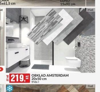 OBKLAD AMSTERDAM 20x50 cm, třída I