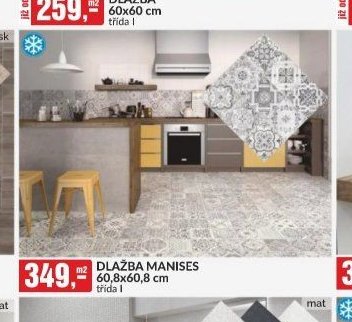 DLAŽBA MANISES 60,8x60,8 cm, třída I