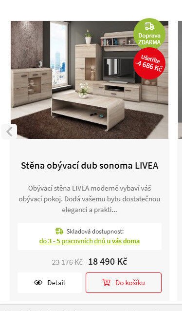 Stěna obývací dub sonoma LIVEA
