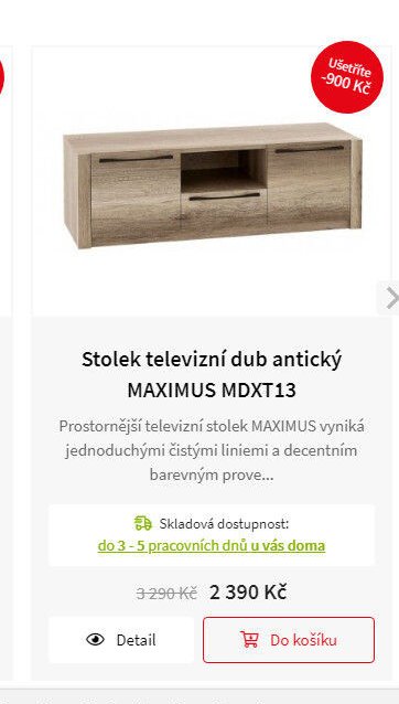 Stolek televizní dub antický MAXIMUS MDXT13