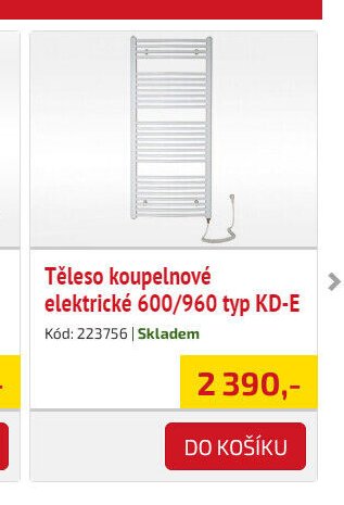 Těleso koupelnové elektrické 600/960 typ KD-E