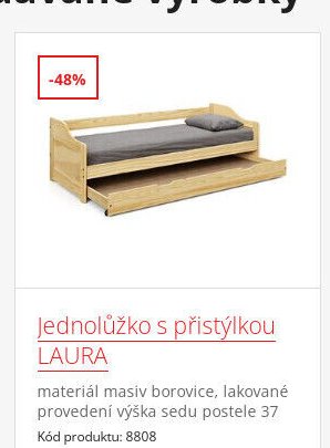 Jednolůžko s přistýlkou LAURA