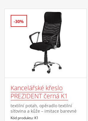 Kancelářské křeslo PREZIDENT černá K1