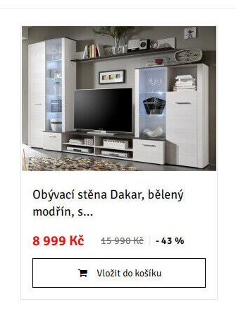 Obývací stěna Dakar, bělený modřín, s...