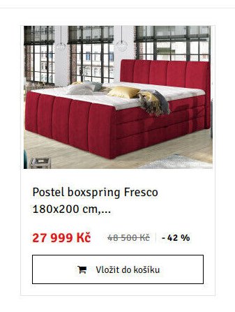 Postel boxspring Fresco 180x200 cm,...