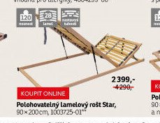 Polohovatelný lamelový rošt Star