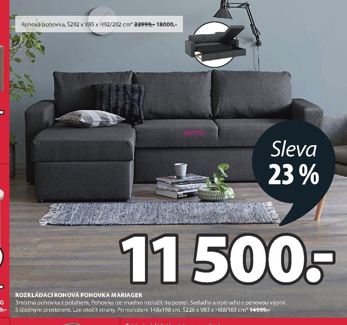 ROZKLÁDACÍ ROHOVÁ POHOVKA MARIAGER
